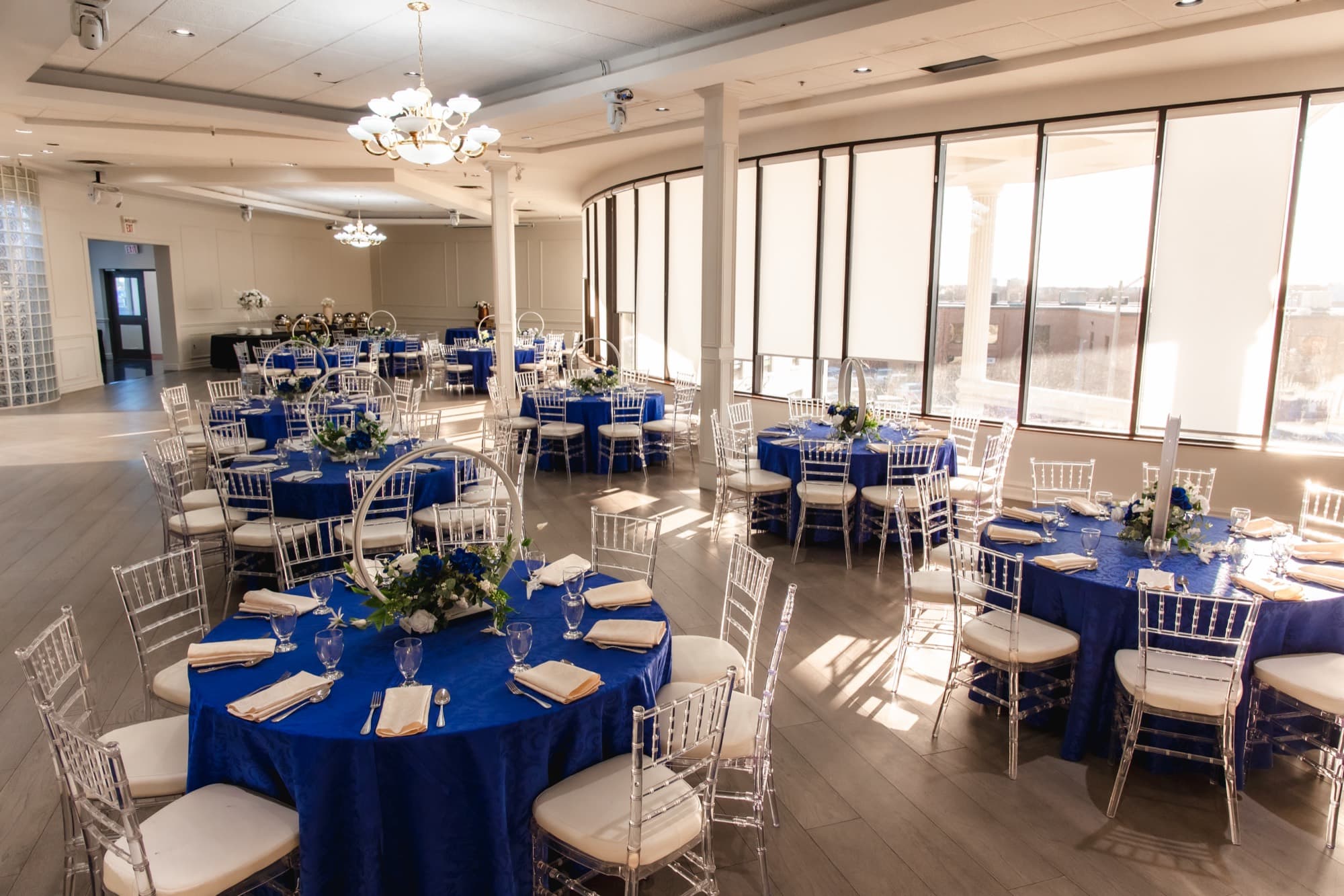 Arriba on the second floor of Palacio Event Centre, a naturally lit room set for a seated dinner